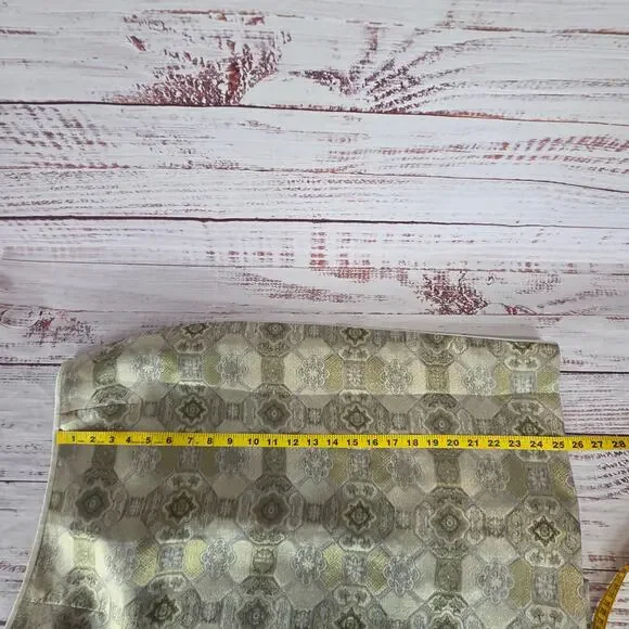 Vintage Carlisle Silk Jaquard Skirt 6 Gold Metallic Color Glam Lux Quiet Money - Picture 11 of 12